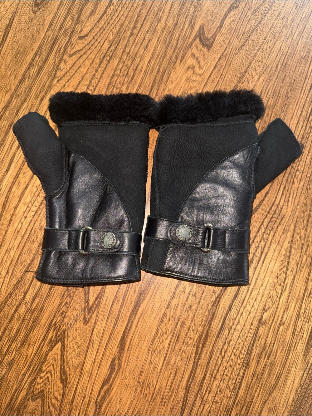 Rudsak Black Cut Out Fingers Gloves